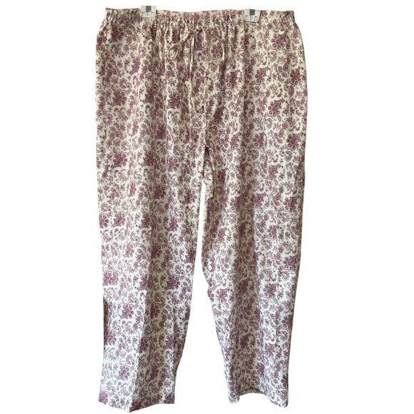 Coldwater Creek Flannel Pajama PJ Pants Sz 3X EUC Elastic Waist Pull On Casual - Picture 9 of 14